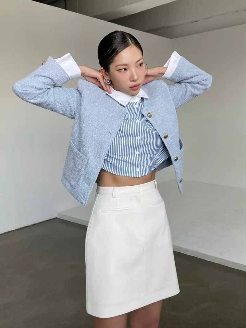 Creamvilla - Korean Women Fashion - #momslook - Shine Twid Jacket - 5