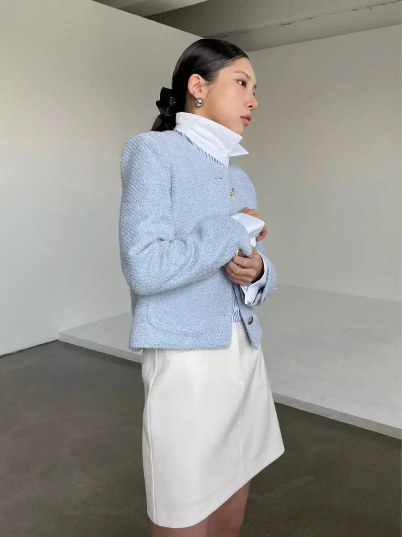 Creamvilla - Korean Women Fashion - #momslook - Shine Twid Jacket - 7