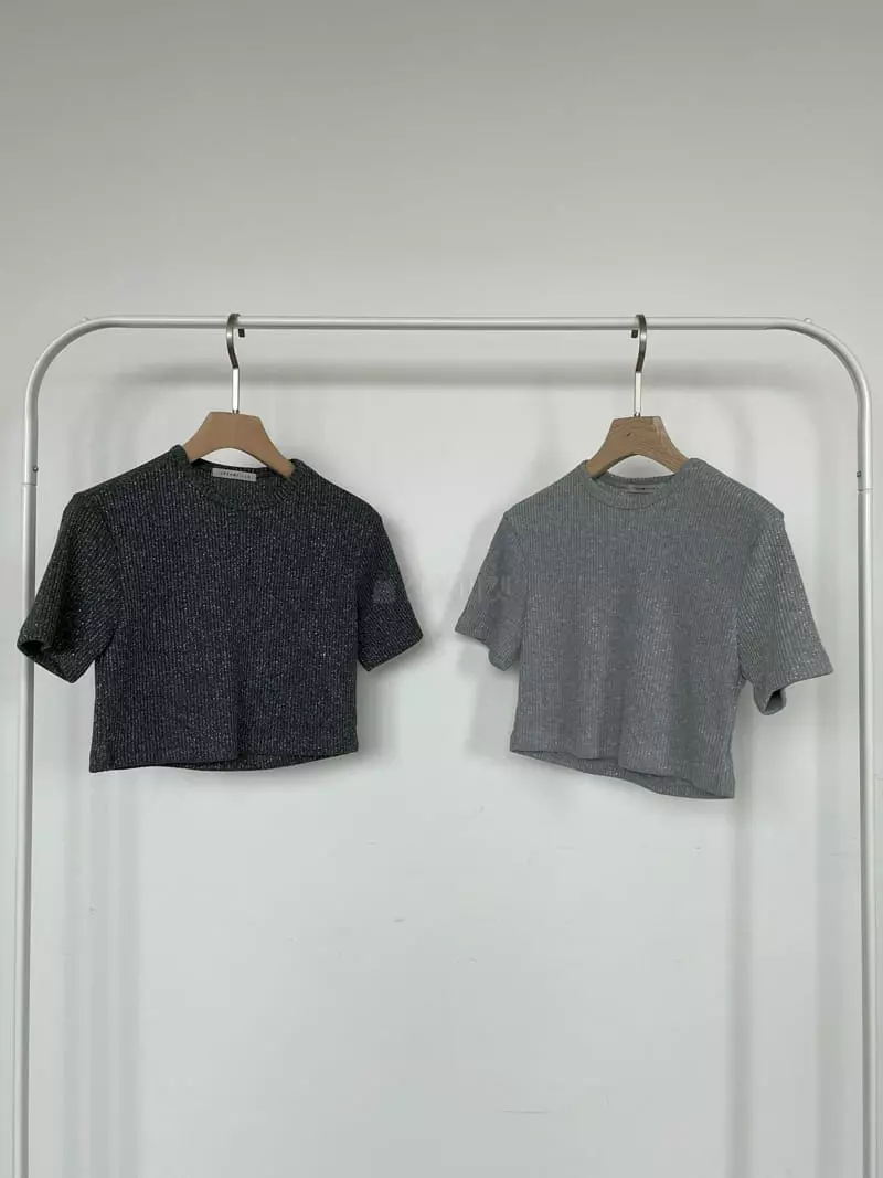Creamvilla - Korean Women Fashion - #momslook - Gliter Tee - 8