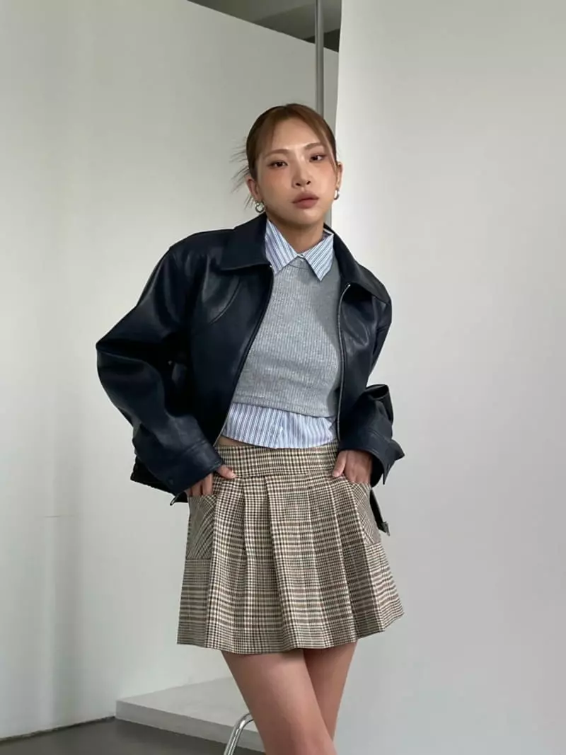 Creamvilla - Korean Women Fashion - #womensfashion - Glen Check Skirt - 4