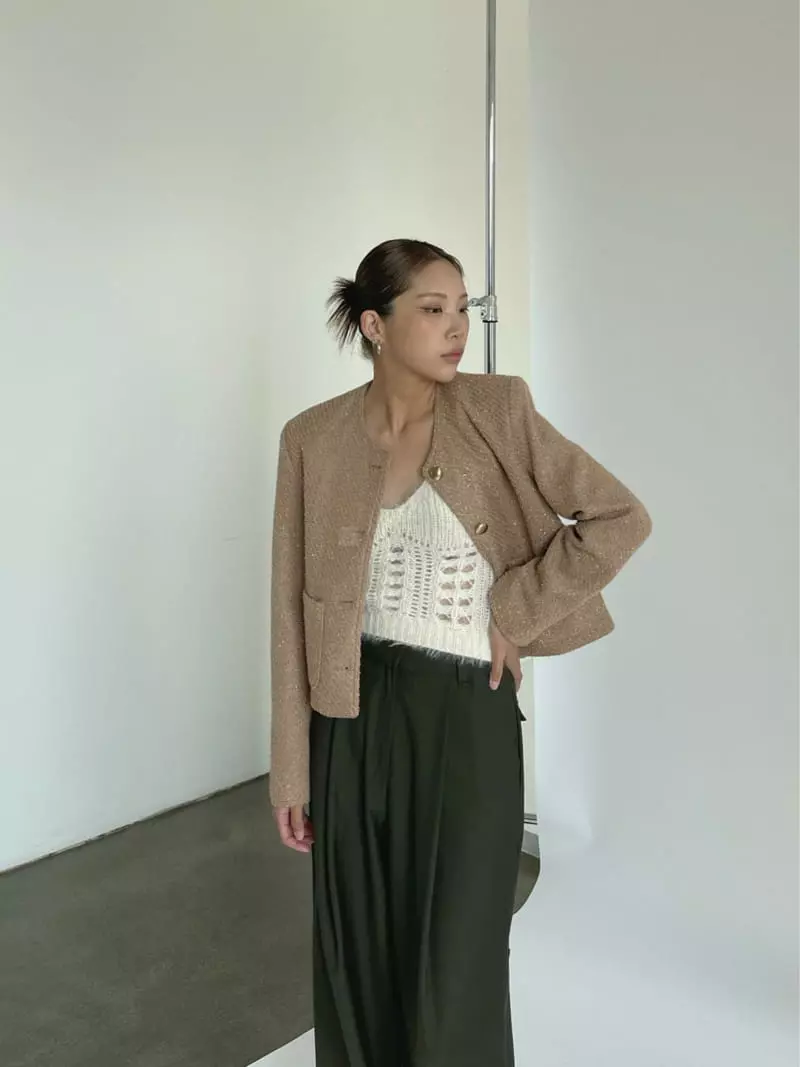 Creamvilla - Korean Women Fashion - #romanticstyle - Shine Twid Jacket