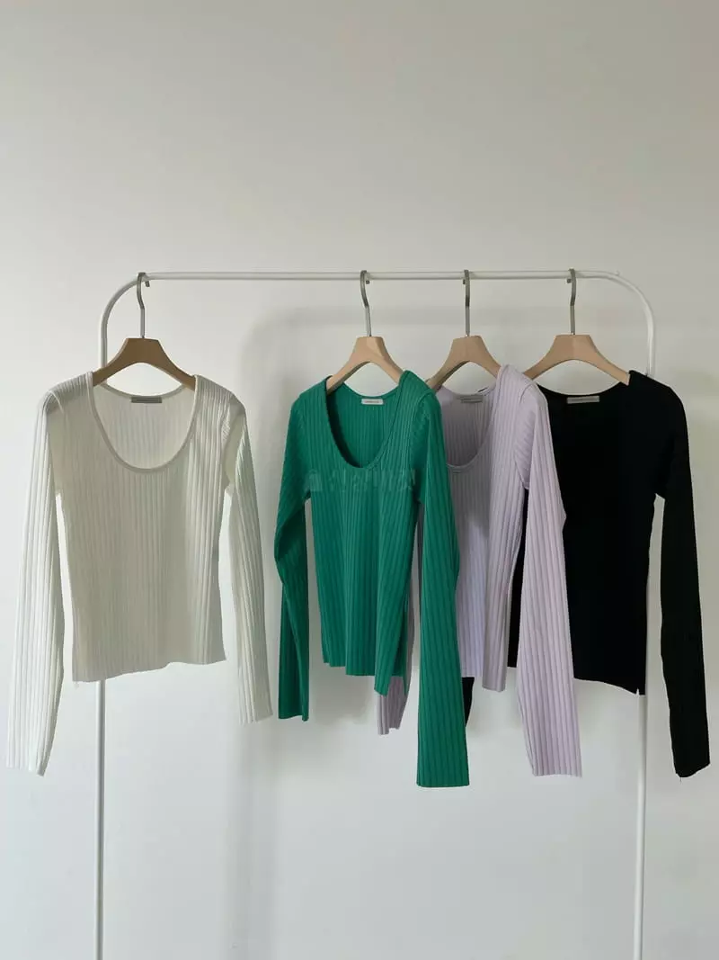 Creamvilla - Korean Women Fashion - #vintageinspired - Fabric U Neck Tee - 7