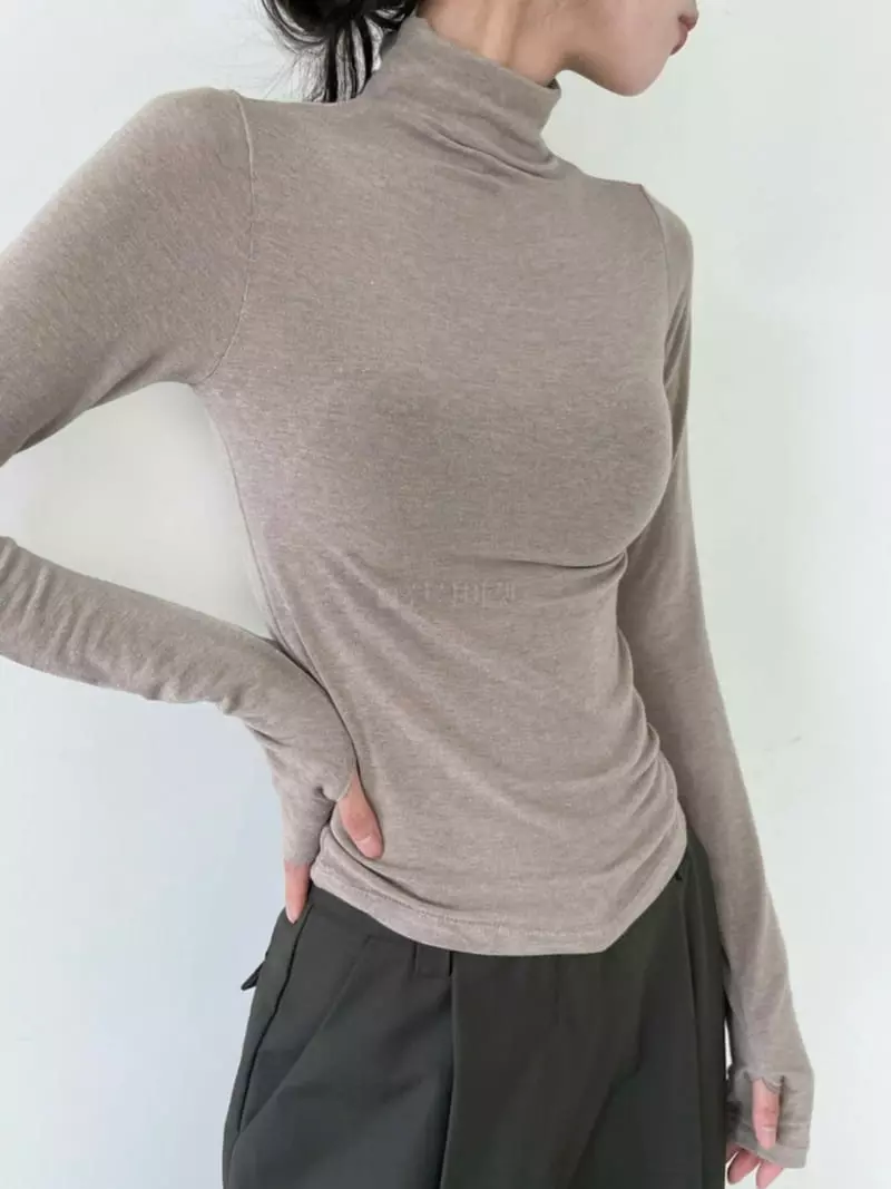 Creamvilla - Korean Women Fashion - #womensfashion - Finger Tee - 2