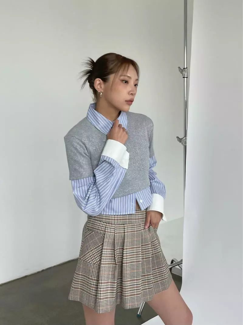 Creamvilla - Korean Women Fashion - #womensfashion - Glen Check Skirt