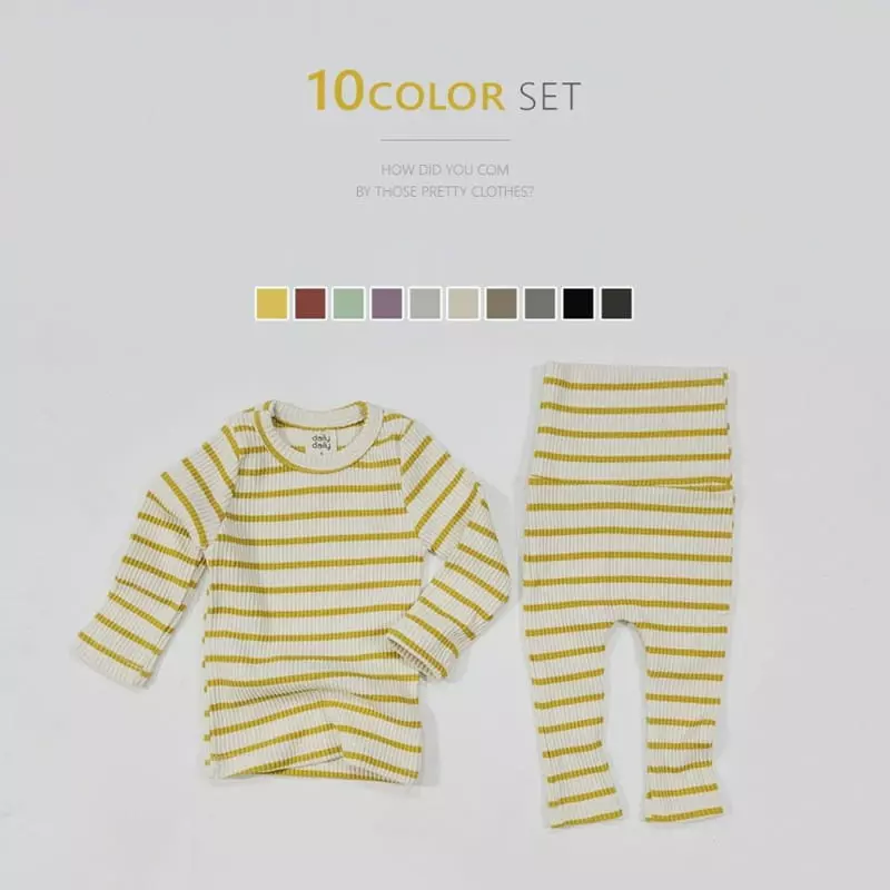 Daily Daily - Korean Baby Fashion - #babyboutique - Dandan Bebe Color Line Homewear