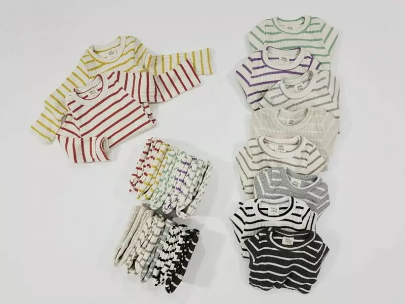 Daily Daily - Korean Baby Fashion - #babygirlfashion - Dandan Bebe Color Line Homewear - 6