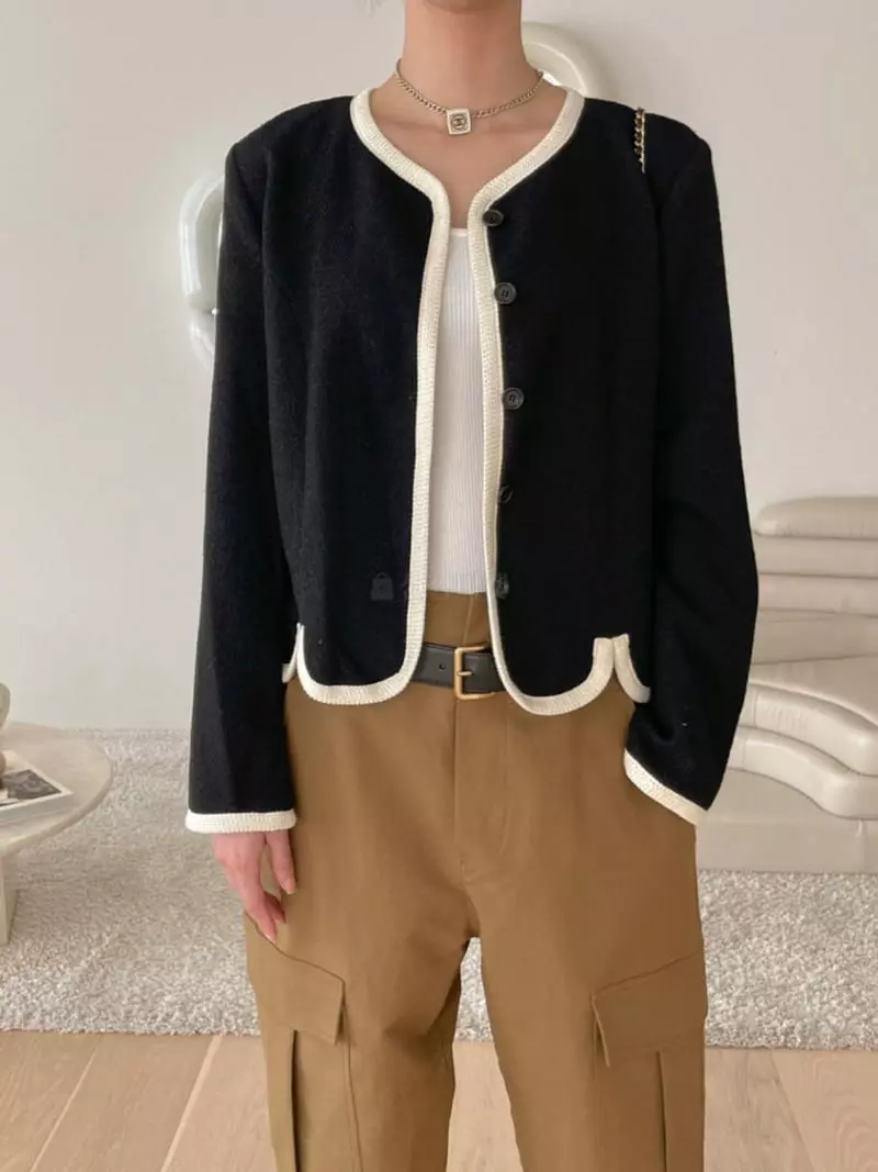 Dailyjud - Korean Women Fashion - #momslook - Piping Twid Jacket - 6