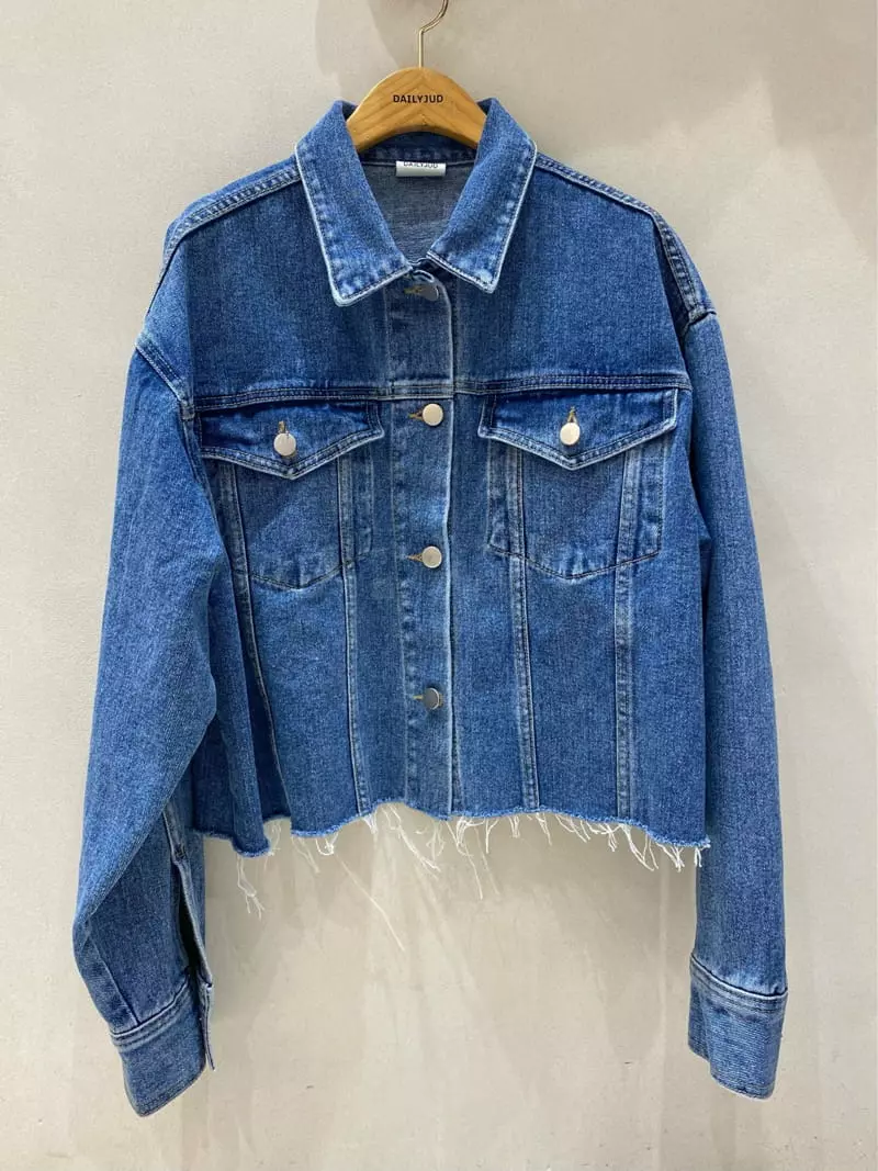 Dailyjud - Korean Women Fashion - #momslook - Crop Denim Jacket