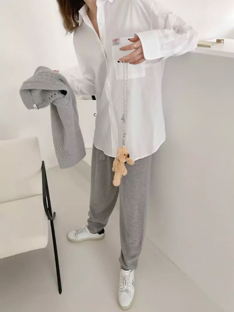 Dailyjud - Korean Women Fashion - #momslook - Color Label Shirt - 2