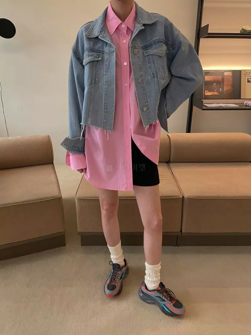 Dailyjud - Korean Women Fashion - #momslook - Crop Denim Jacket - 2