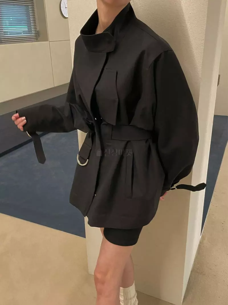 Dailyjud - Korean Women Fashion - #momslook - Cotton Belted Jacket - 10