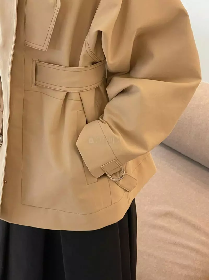 Dailyjud - Korean Women Fashion - #momslook - Cotton Belted Jacket - 2