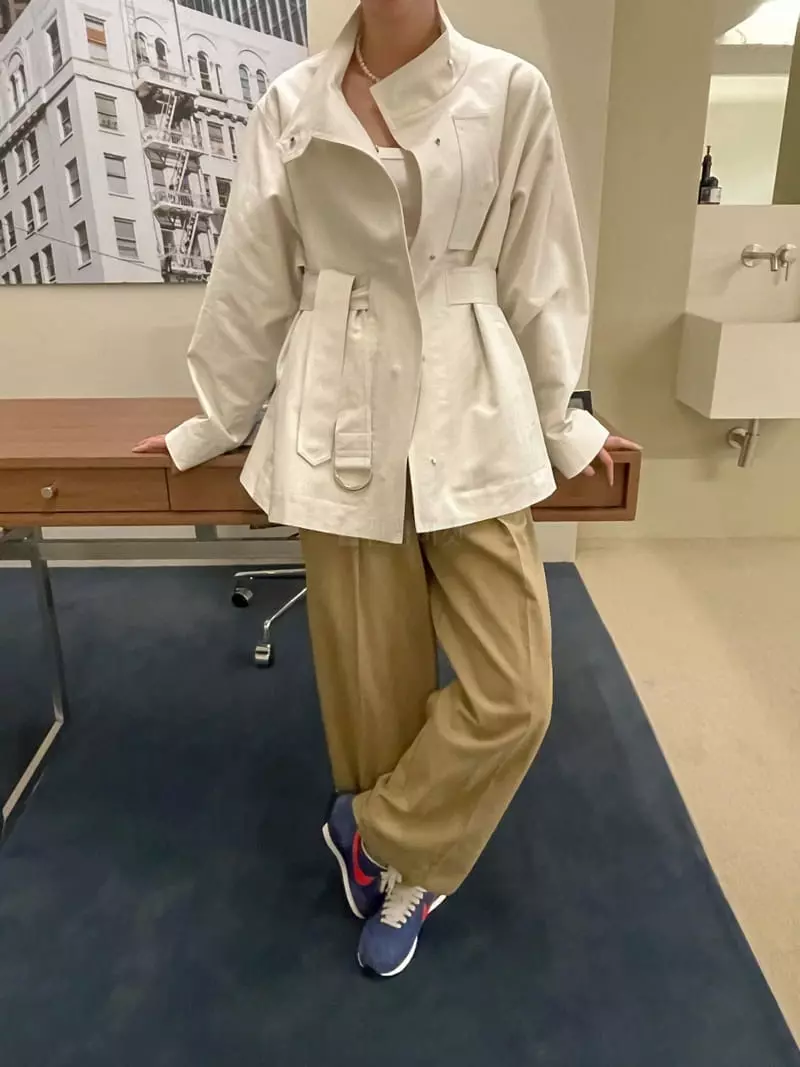 Dailyjud - Korean Women Fashion - #momslook - Cotton Belted Jacket - 8