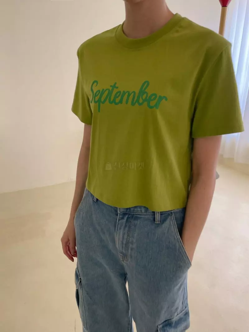 Dailyjud - Korean Women Fashion - #momslook - English Crop Tee - 2