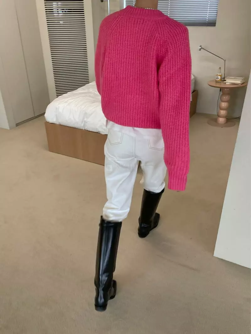 Dailyjud - Korean Women Fashion - #momslook - Alpaca Round Knit Tee - 7