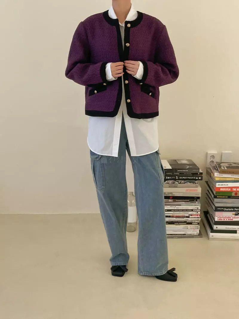 Dailyjud - Korean Women Fashion - #momslook - Color Combi Twid Jacket
