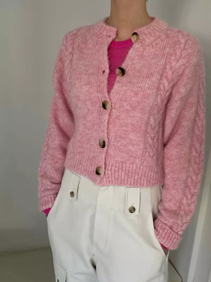 Dailyjud - Korean Women Fashion - #momslook - Twist Hair Knit Tee - 6