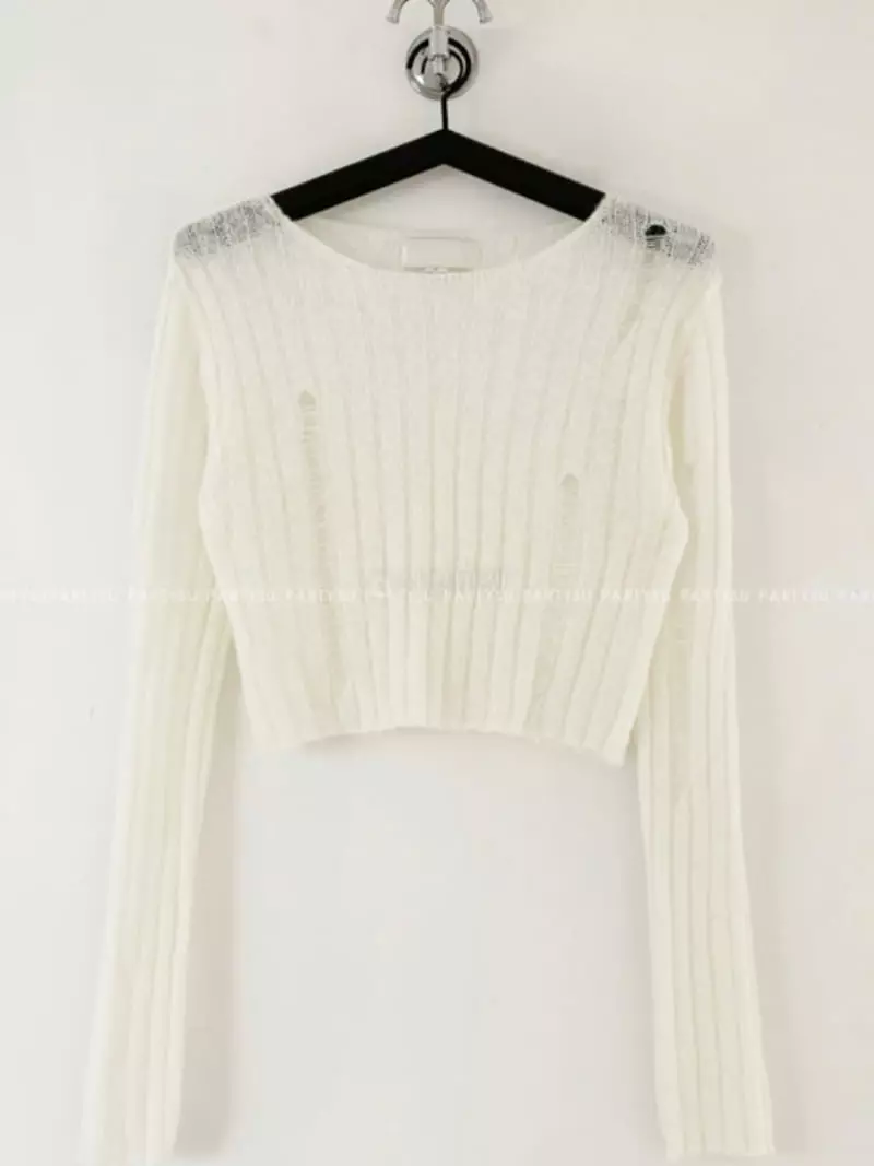 Dailyjud - Korean Women Fashion - #momslook - Rib Miss Knit Tee - 10