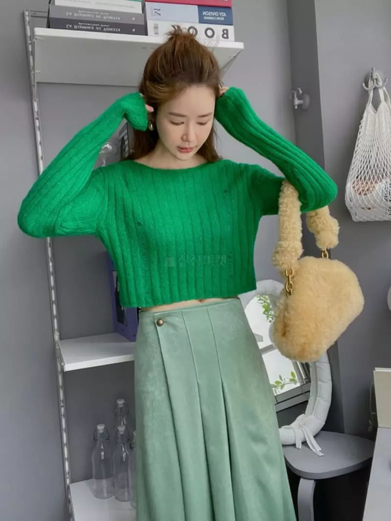 Dailyjud - Korean Women Fashion - #momslook - Rib Miss Knit Tee - 2
