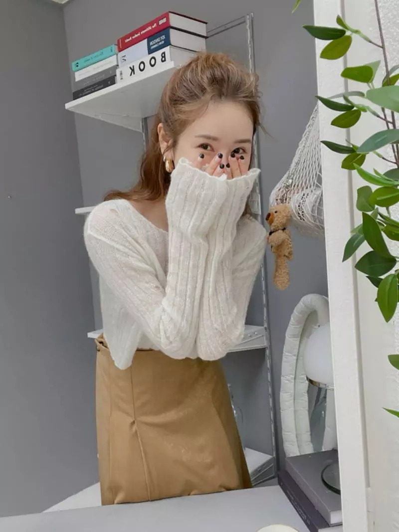 Dailyjud - Korean Women Fashion - #momslook - Rib Miss Knit Tee - 8