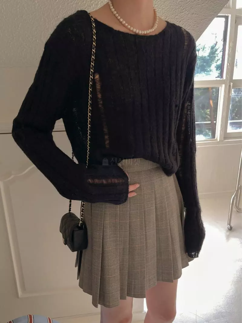 Dailyjud - Korean Women Fashion - #pursuepretty - Rib Miss Knit Tee - 6