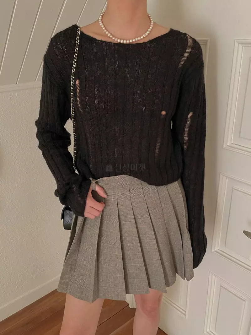 Dailyjud - Korean Women Fashion - #restrostyle - Rib Miss Knit Tee - 7