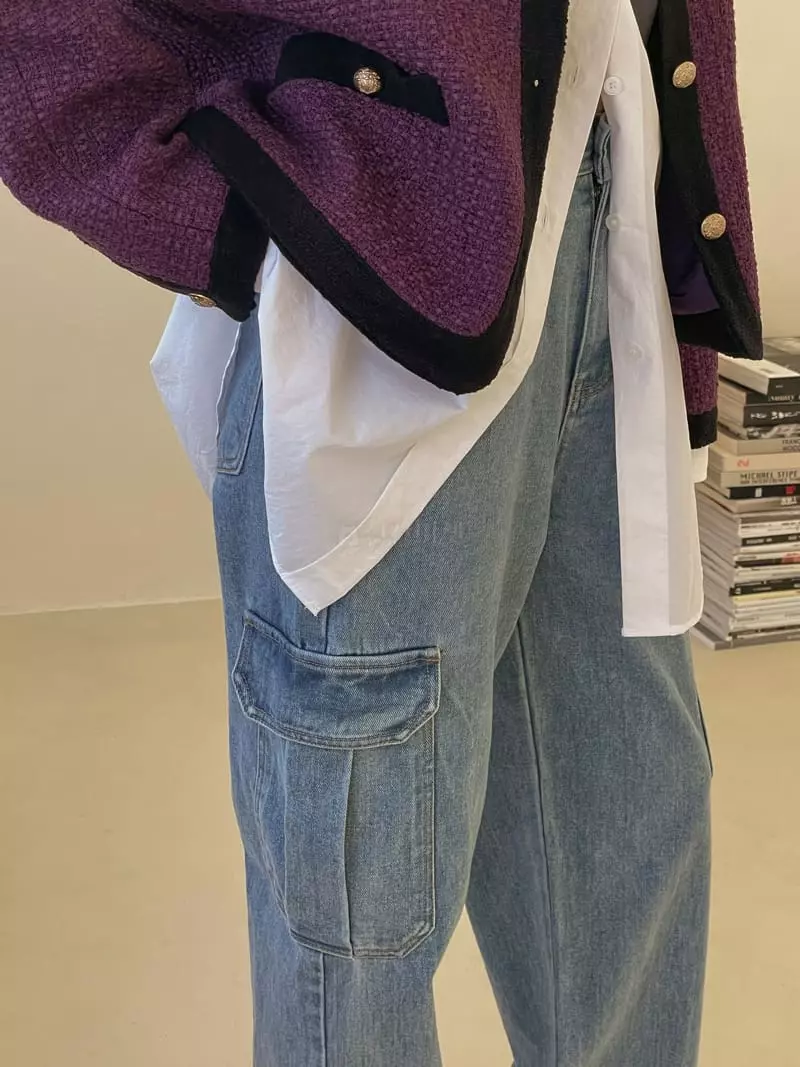 Dailyjud - Korean Women Fashion - #shopsmall - Dneim Cargo Pants - 3