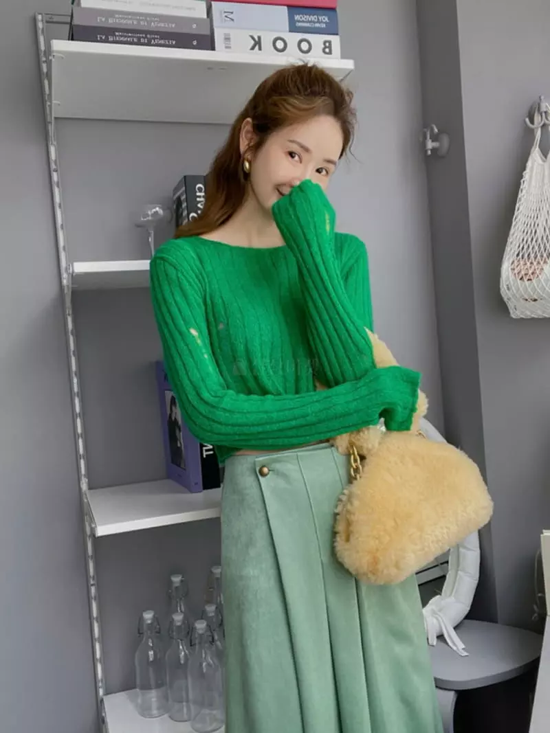 Dailyjud - Korean Women Fashion - #thelittlethings - Rib Miss Knit Tee
