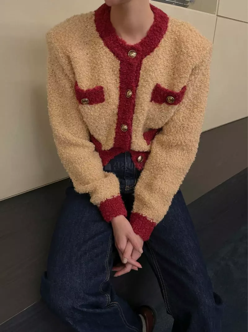Dailyjud - Korean Women Fashion - #vintageinspired - Color Bookle Cardigan - 2