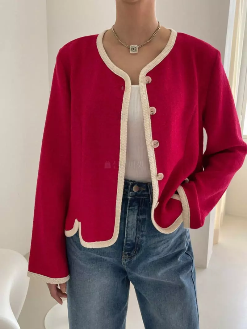 Dailyjud - Korean Women Fashion - #womensfashion - Piping Twid Jacket - 5