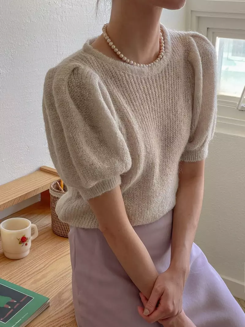 Dailyjud - Korean Women Fashion - #momslook - Alpaca Knit Tee - 4