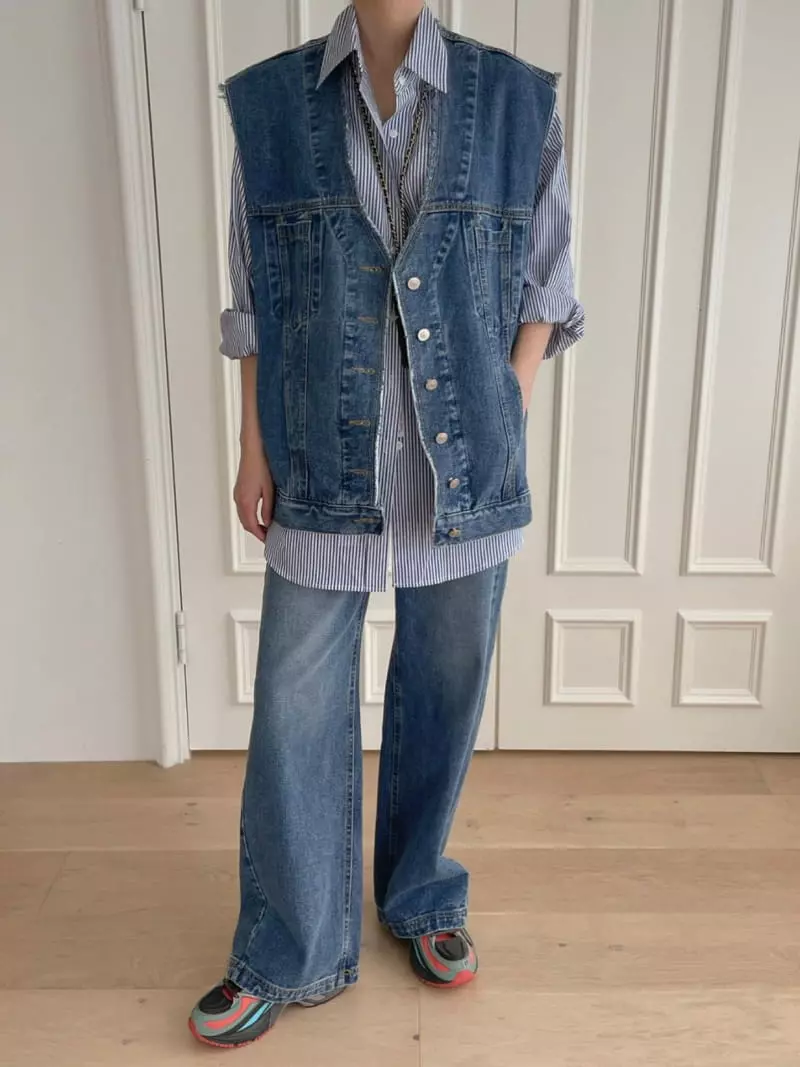 Dailyjud - Korean Women Fashion - #womensfashion - Retro Denim Vest - 2