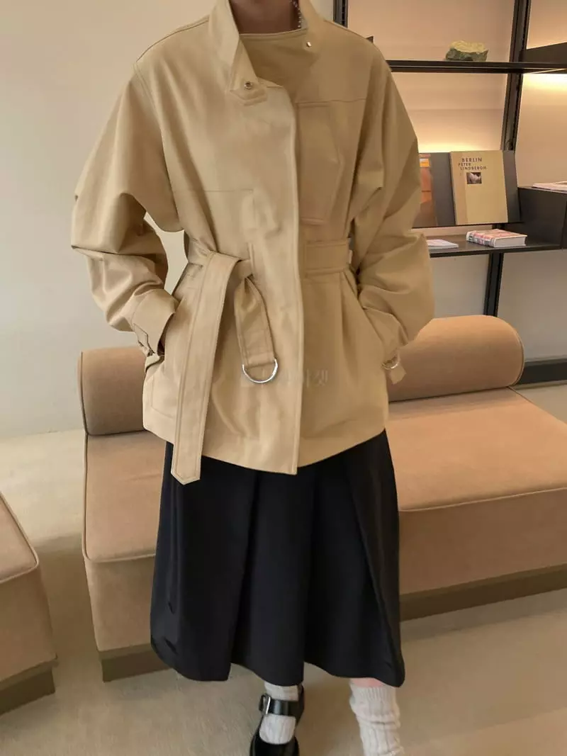 Dailyjud - Korean Women Fashion - #womensfashion - Cotton Belted Jacket