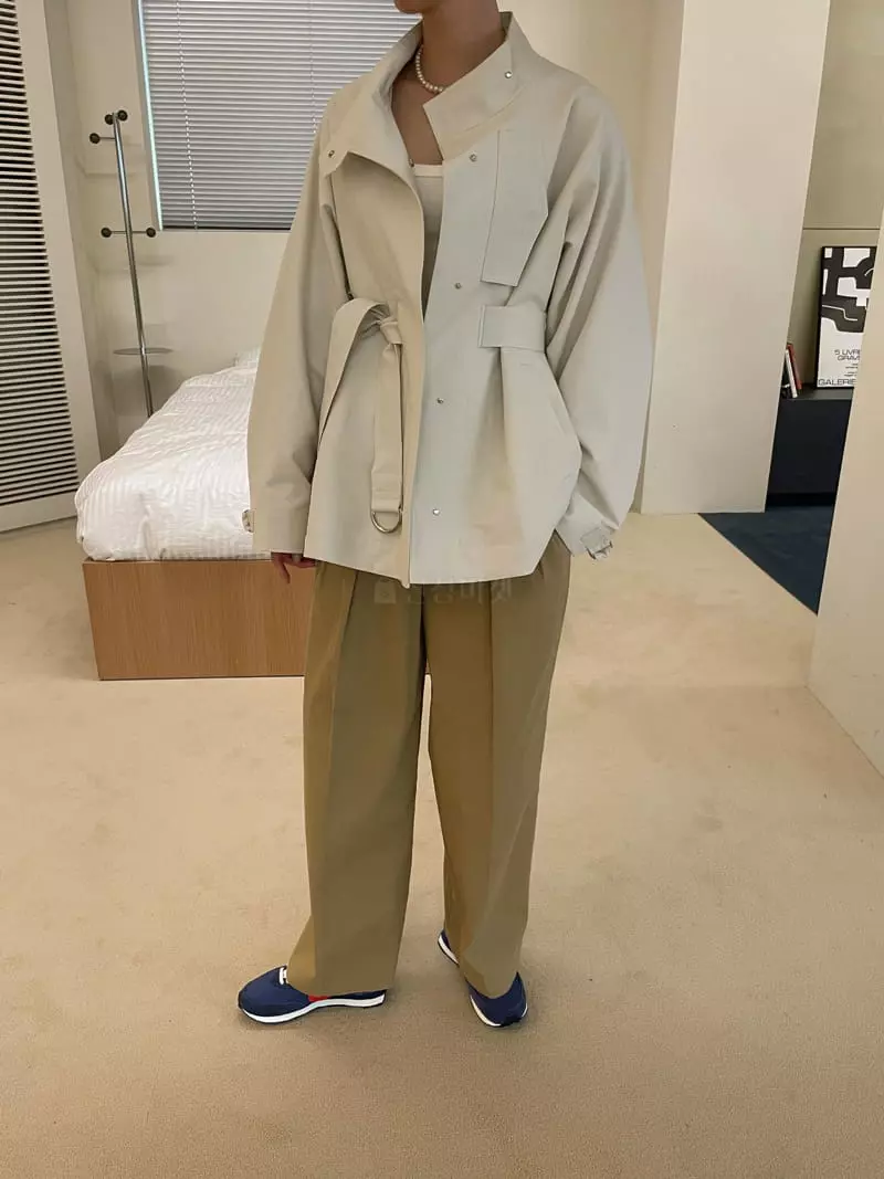 Dailyjud - Korean Women Fashion - #womensfashion - Cotton Belted Jacket - 5