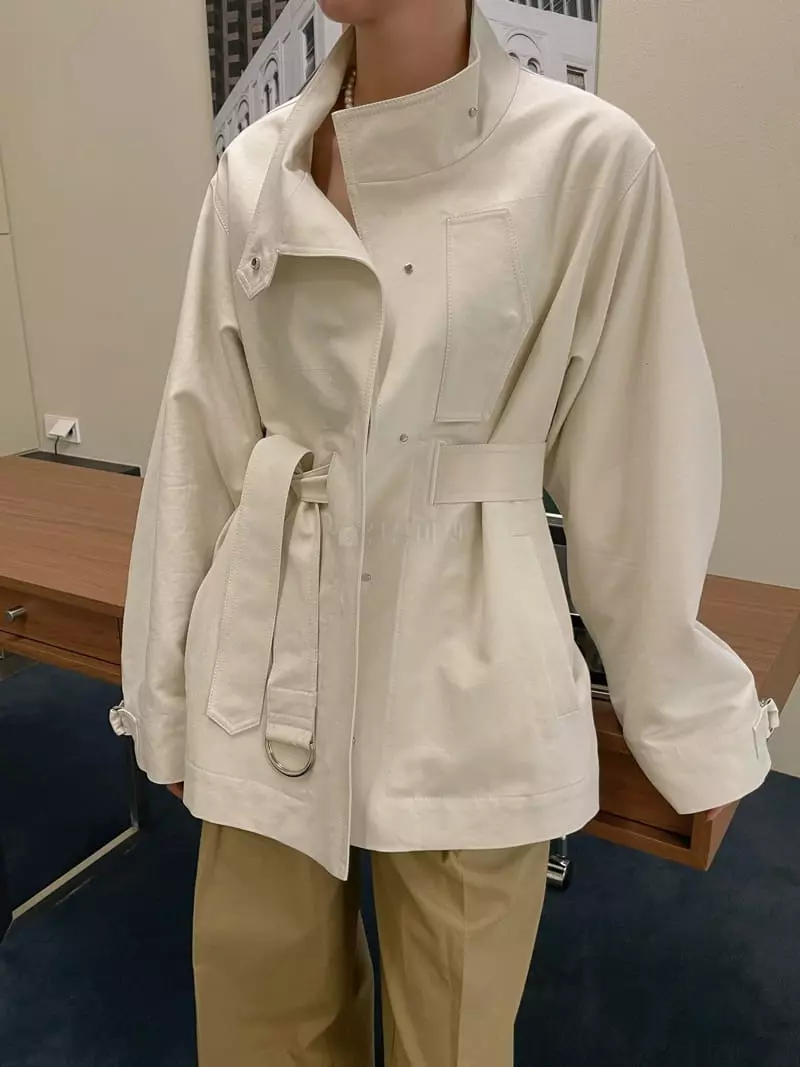 Dailyjud - Korean Women Fashion - #womensfashion - Cotton Belted Jacket - 9