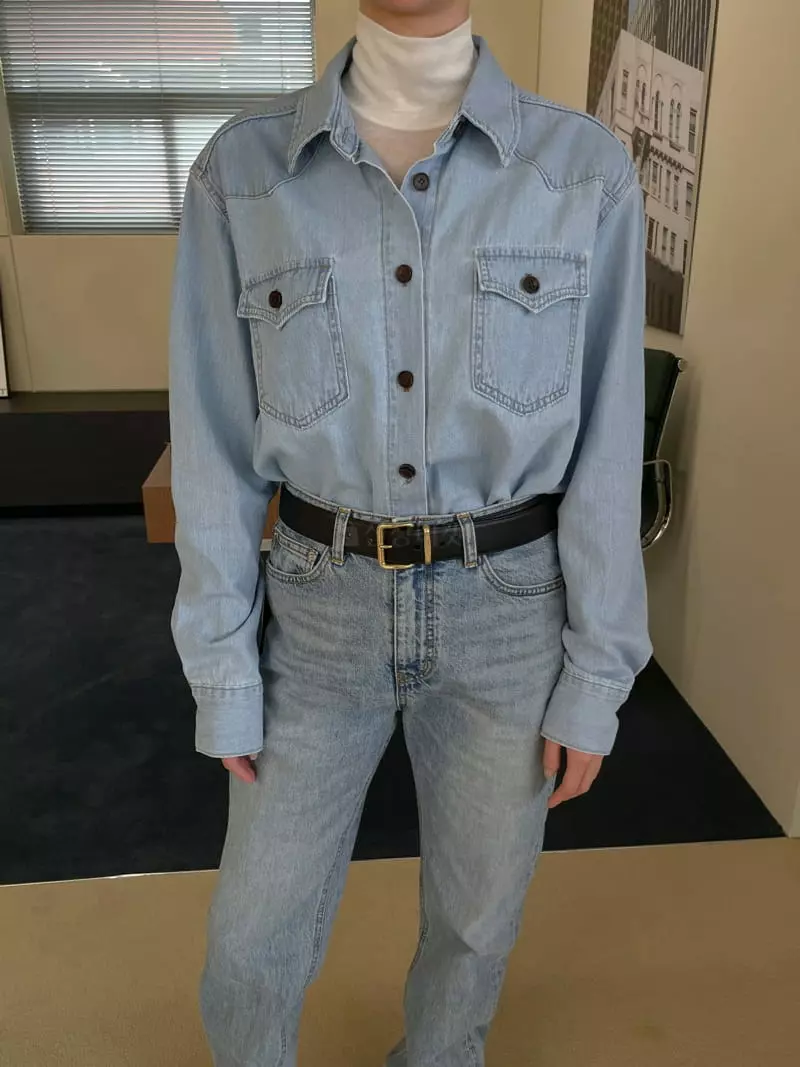 Dailyjud - Korean Women Fashion - #womensfashion - Yoggo Denim Shirt