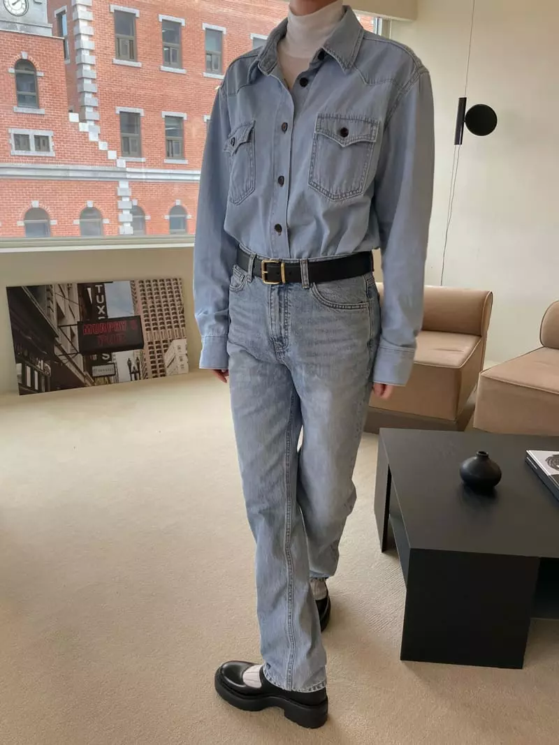 Dailyjud - Korean Women Fashion - #womensfashion - Yoggo Denim Shirt - 3