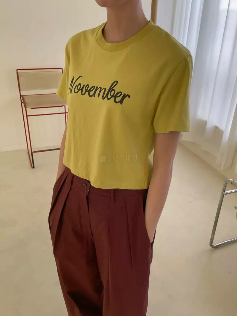 Dailyjud - Korean Women Fashion - #womensfashion - English Crop Tee