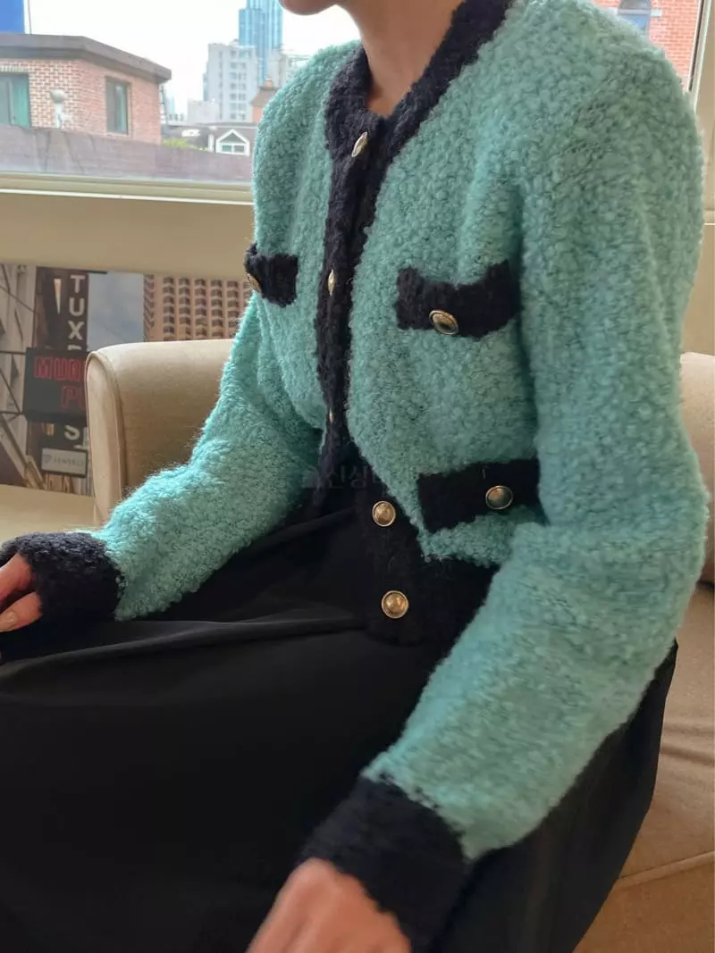 Dailyjud - Korean Women Fashion - #womensfashion - Color Bookle Cardigan - 11