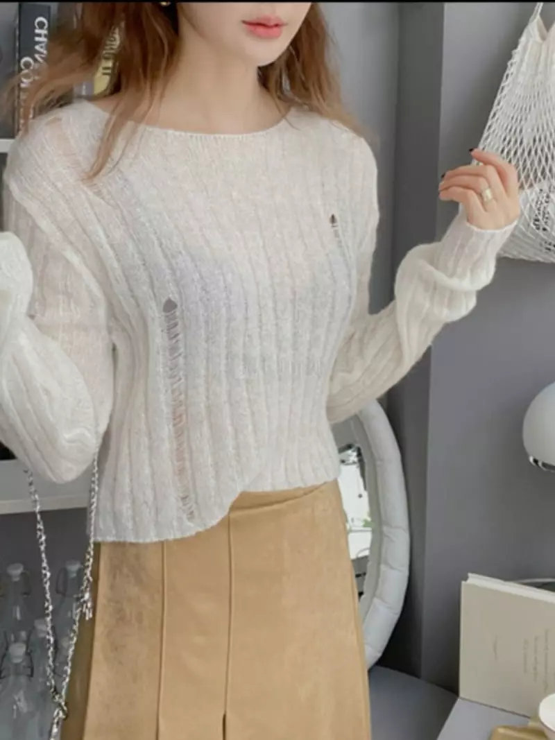 Dailyjud - Korean Women Fashion - #womensfashion - Rib Miss Knit Tee - 7