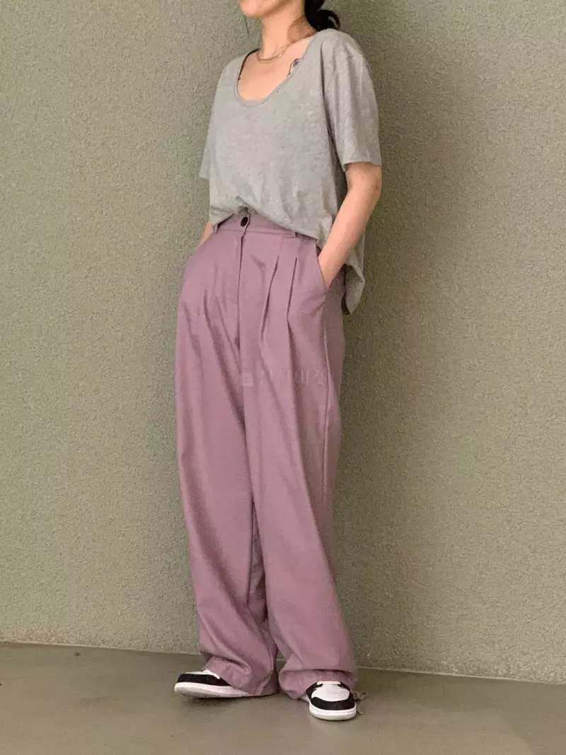 Daisy - Korean Women Fashion - #momslook - Single U Neck Tee
