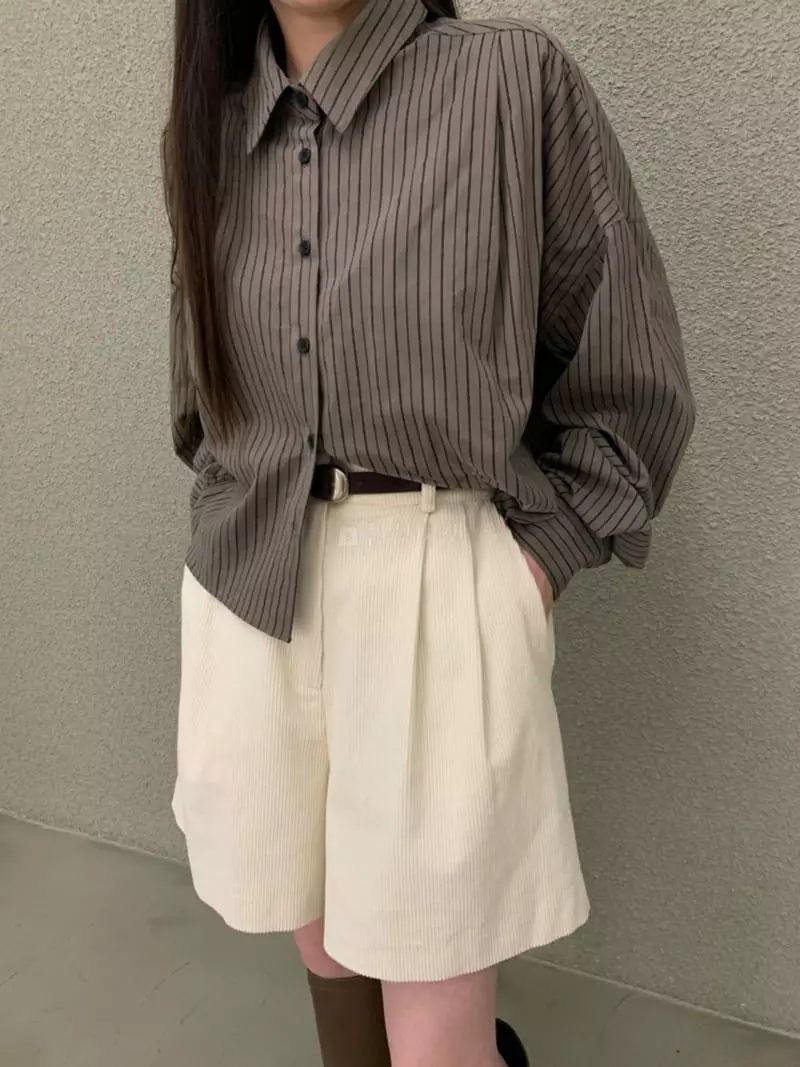 Daisy - Korean Women Fashion - #momslook - Stripes Crop Shirt - 10