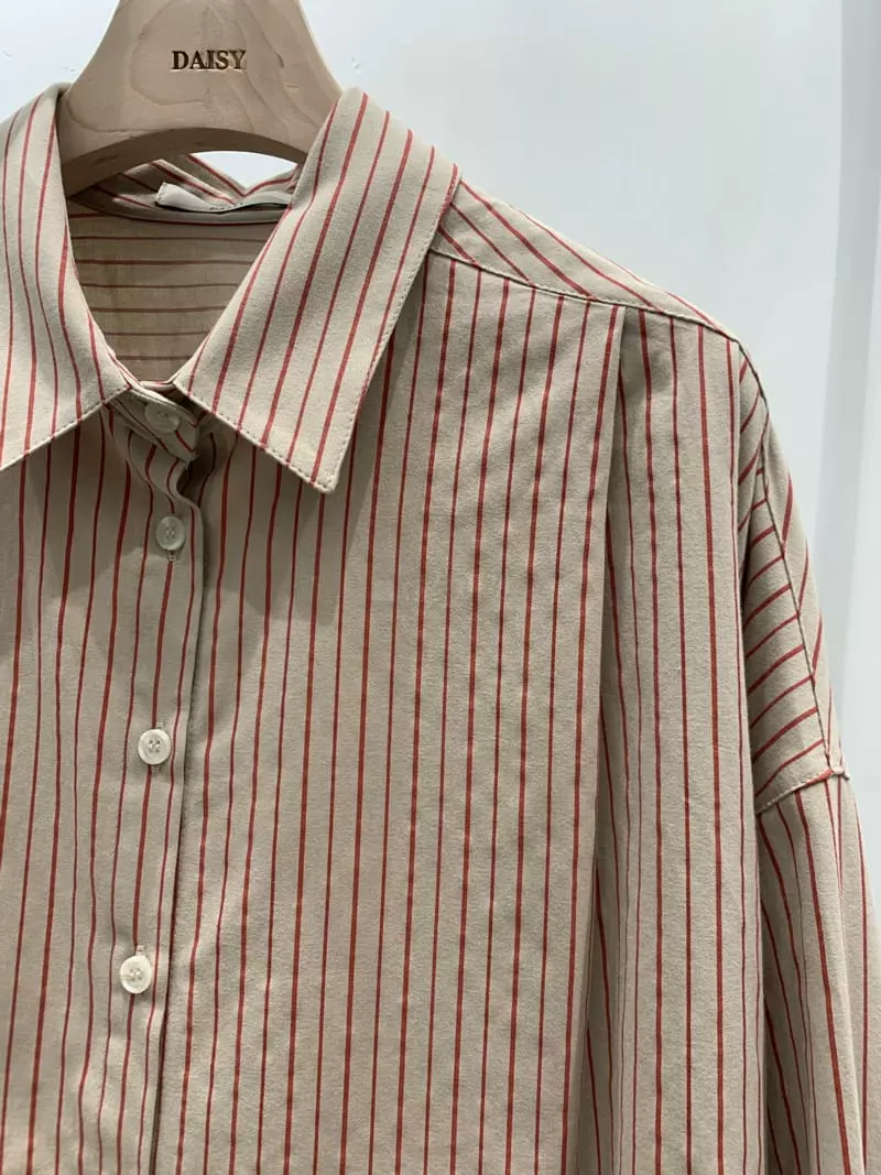 Daisy - Korean Women Fashion - #momslook - Stripes Crop Shirt - 5