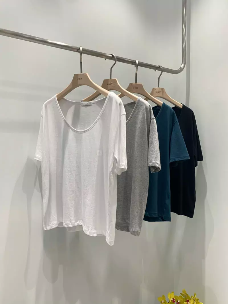 Daisy - Korean Women Fashion - #pursuepretty - Single U Neck Tee - 5