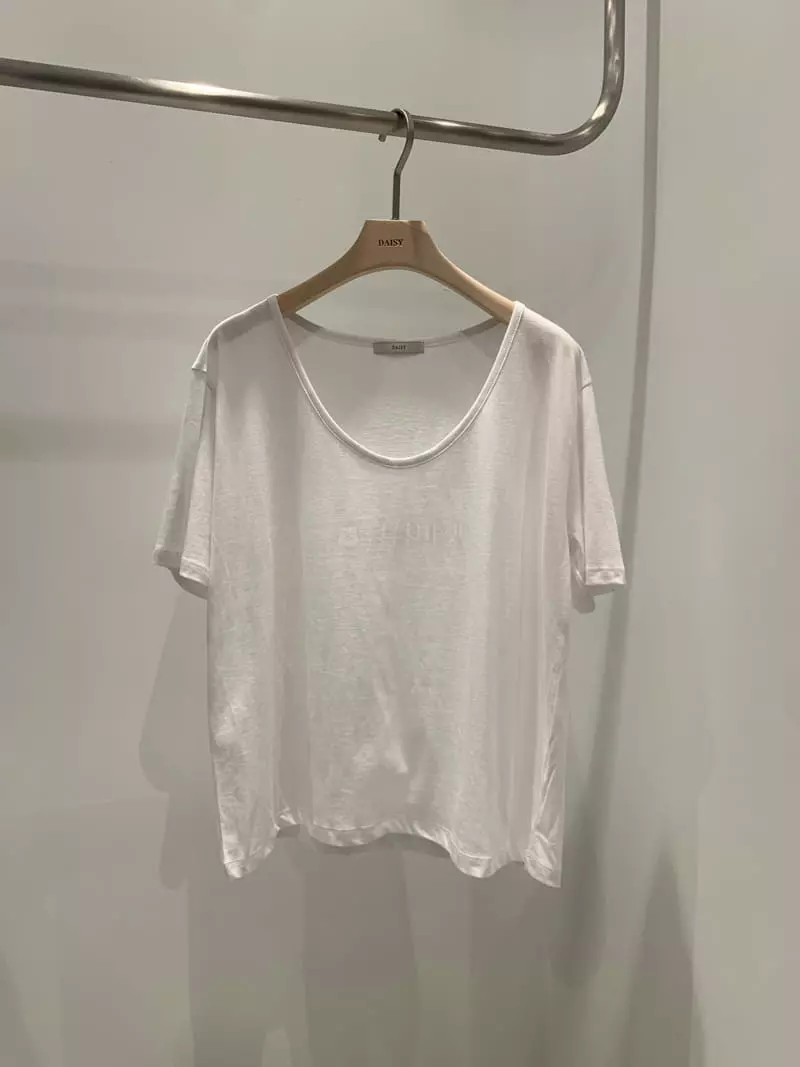 Daisy - Korean Women Fashion - #restrostyle - Single U Neck Tee - 6