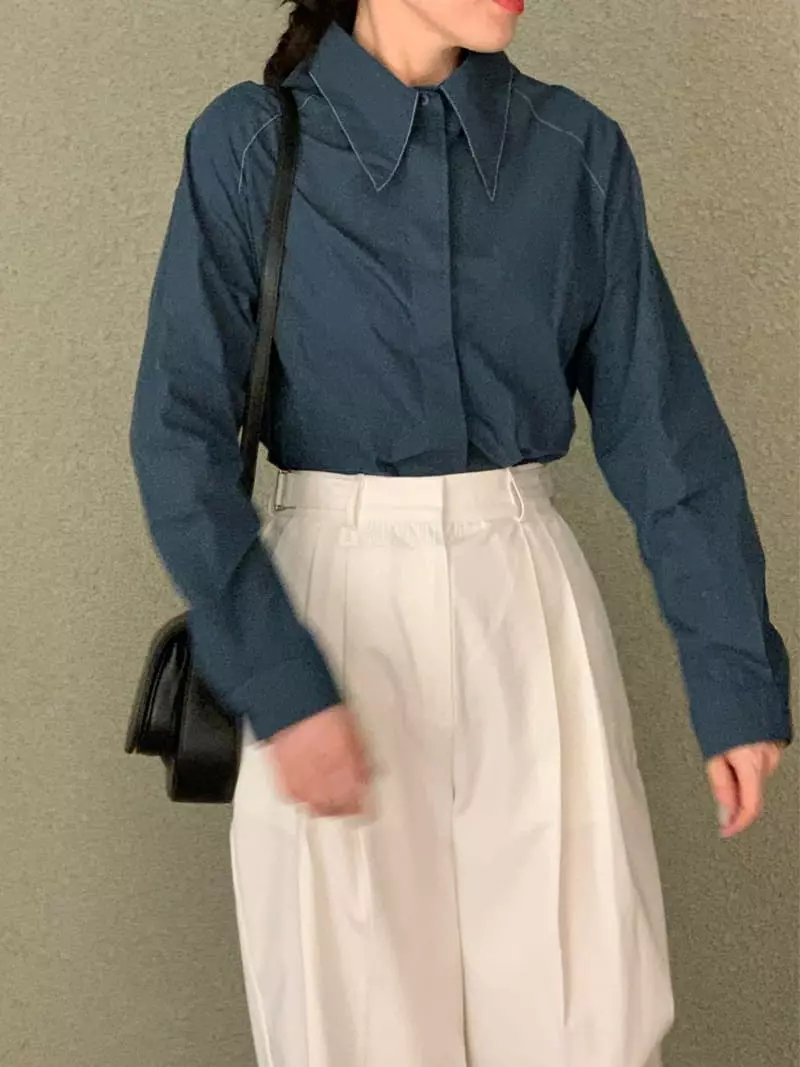 Daisy - Korean Women Fashion - #restrostyle - Stitch Shirt - 3