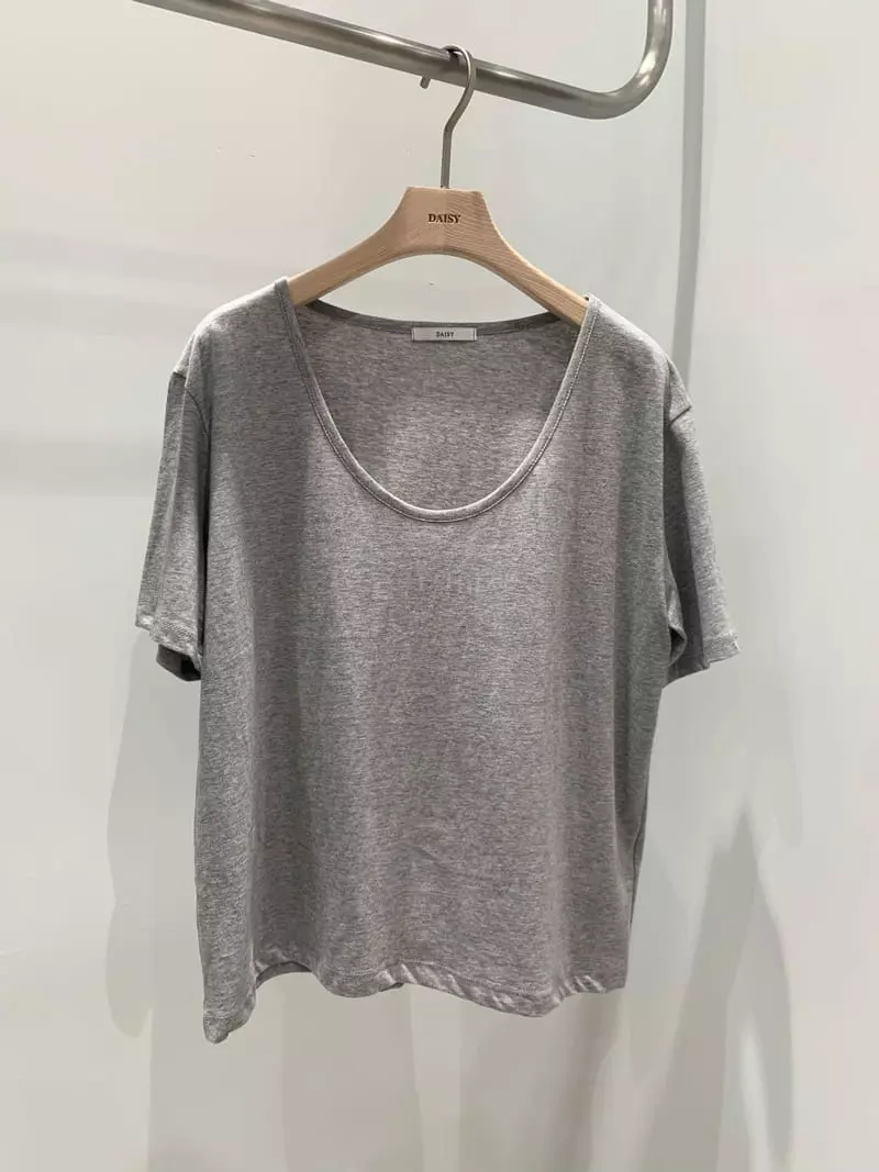 Daisy - Korean Women Fashion - #romanticstyle - Single U Neck Tee - 7