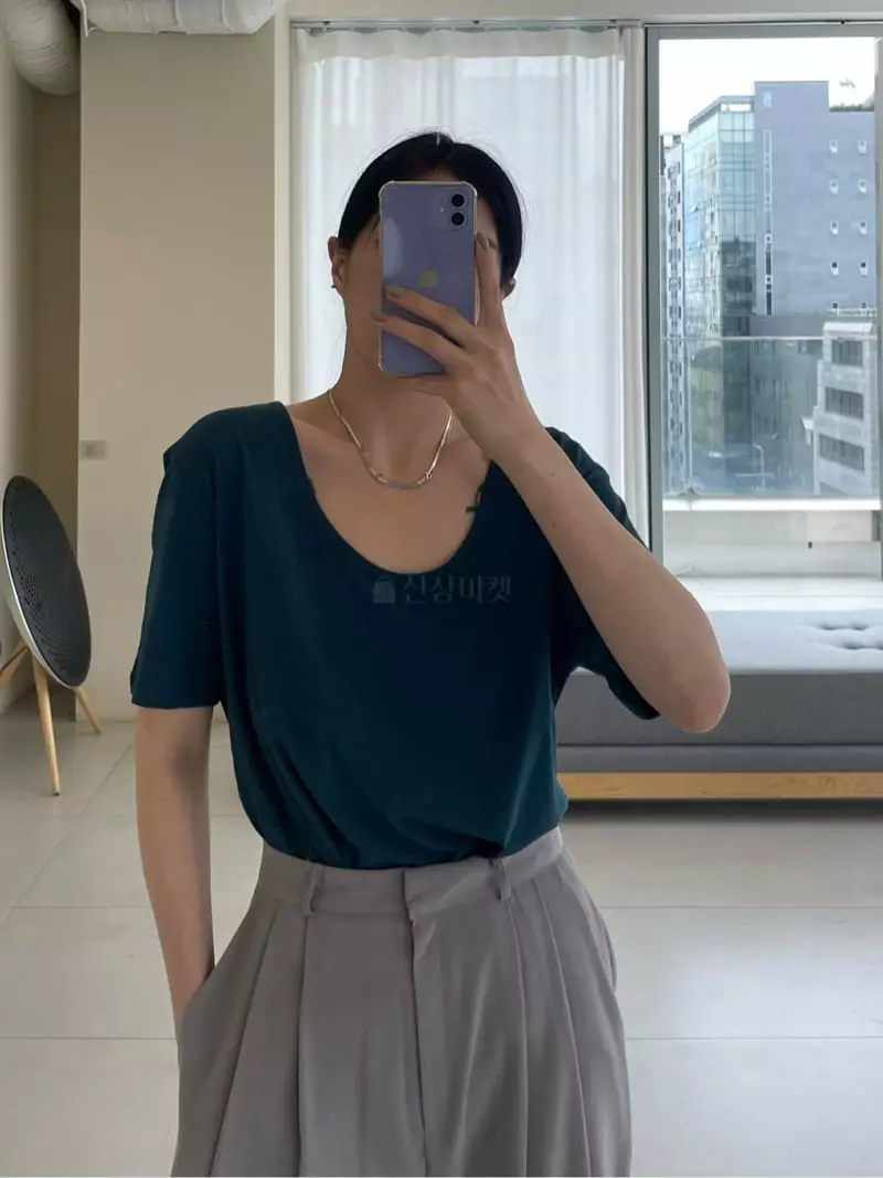 Daisy - Korean Women Fashion - #womensfashion - Single U Neck Tee - 2