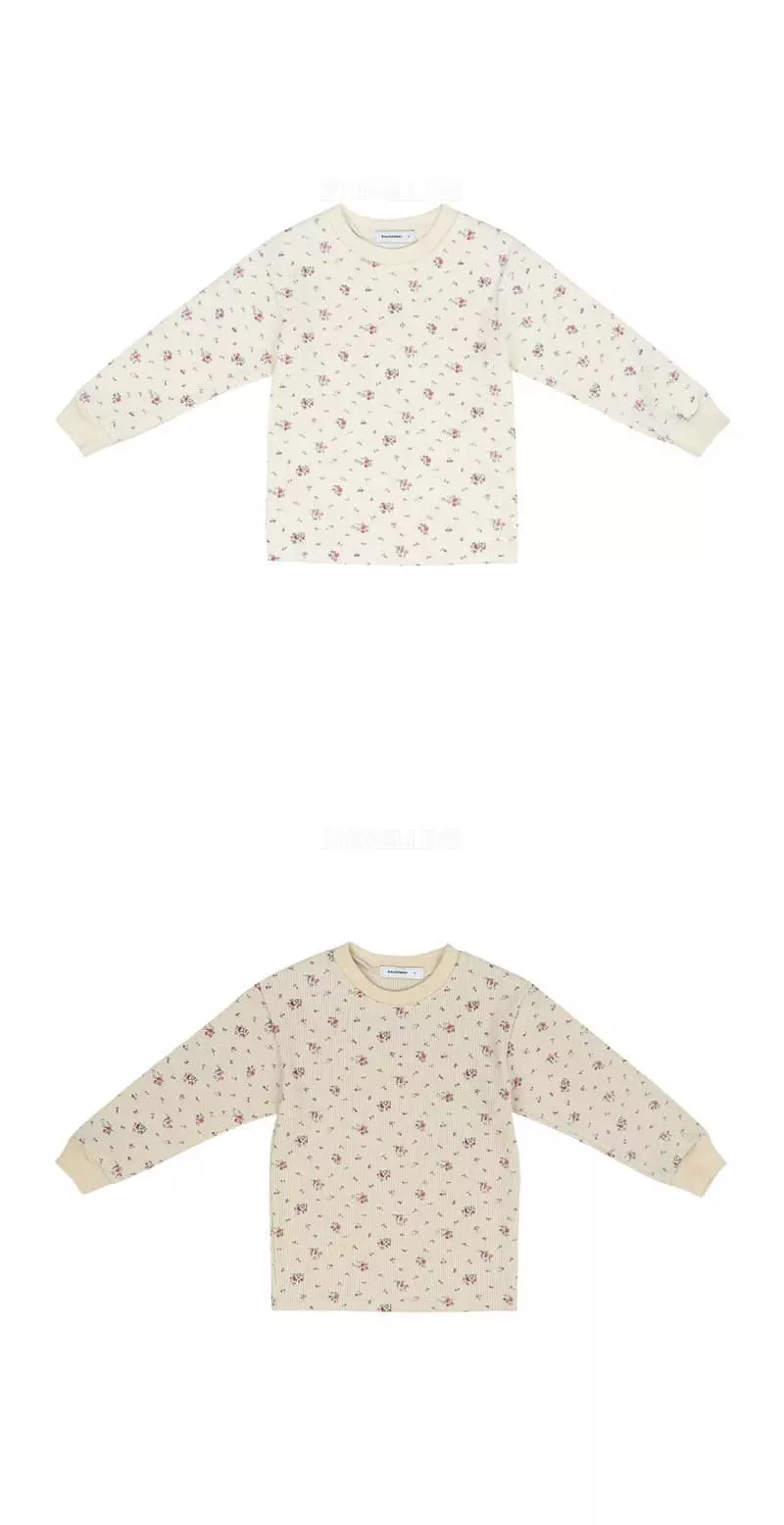 Dalkomhai - Korean Children Fashion - #kidsshorts - Waffle Flower Tee