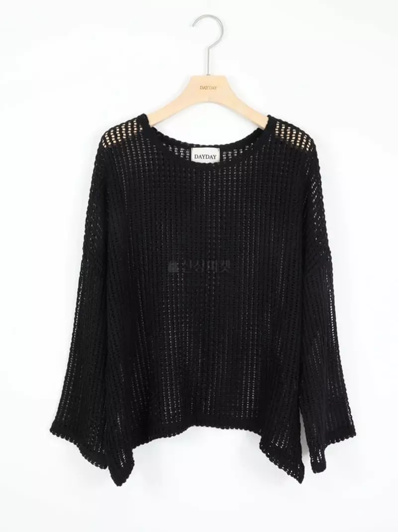 Dayday - Korean Women Fashion - #momslook - Square Knit Tee - 10
